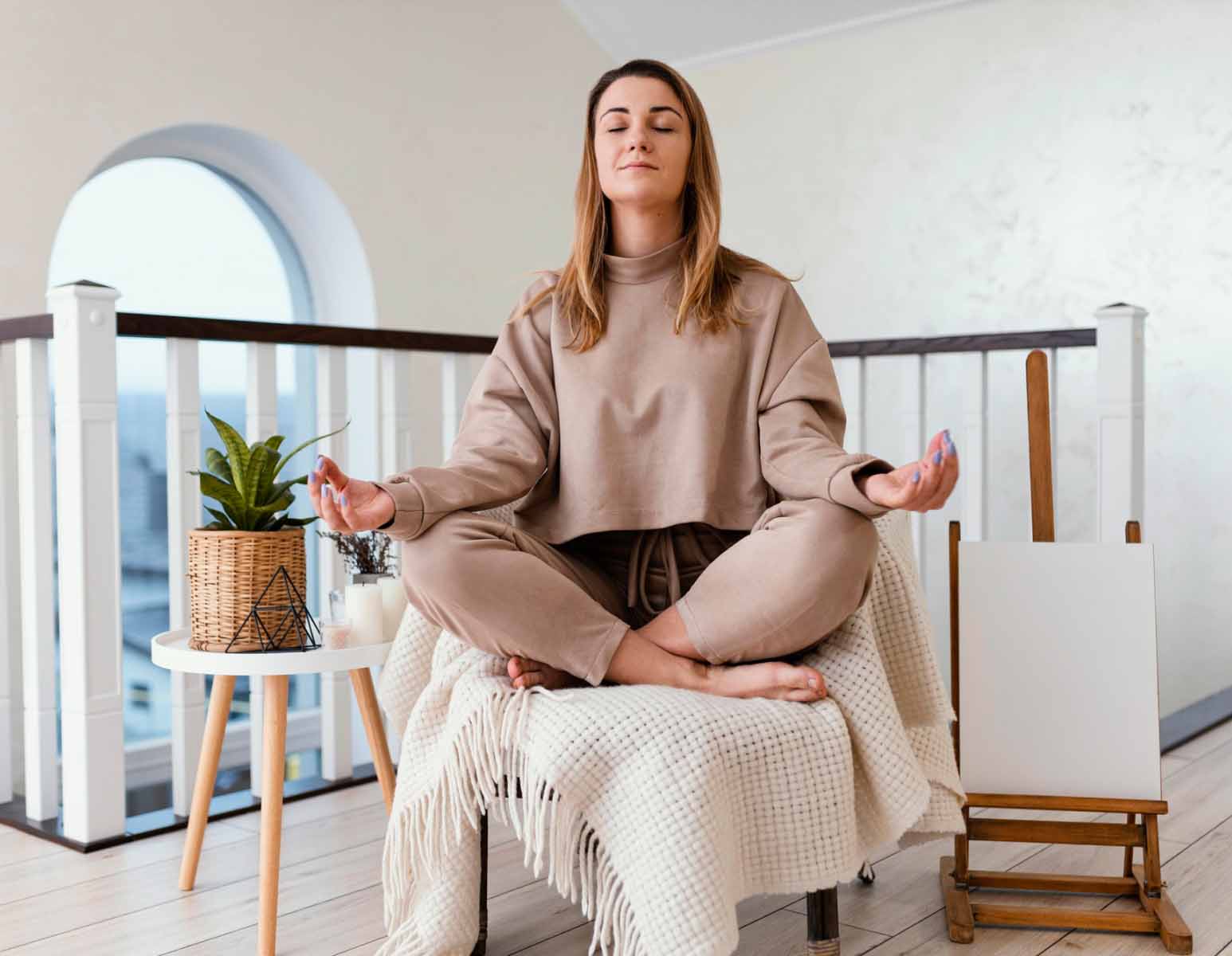 Woman meditating