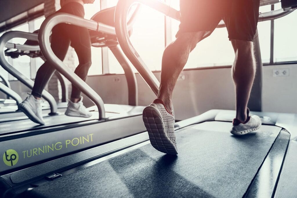 People running on treadmills at Turning Point